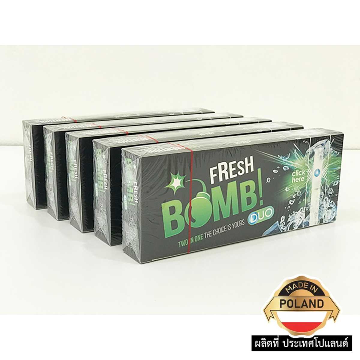 Bomb เม็ดบีบเย็น กลิ่น 【เมนทอล】x5 กล่อง =500ตัว หลอดเปล่า 〈 ฟิวเตอร์ 20mm.〉