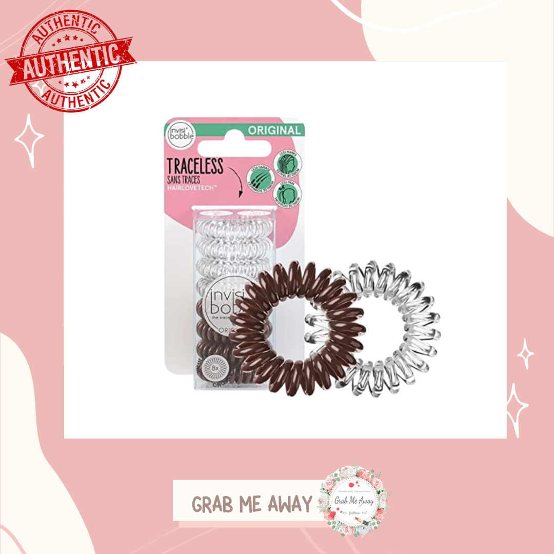 ✨Invisibobble Original Traceless Spiral Hair Ties - Pack of 8  เส้น ต่อกล่อง