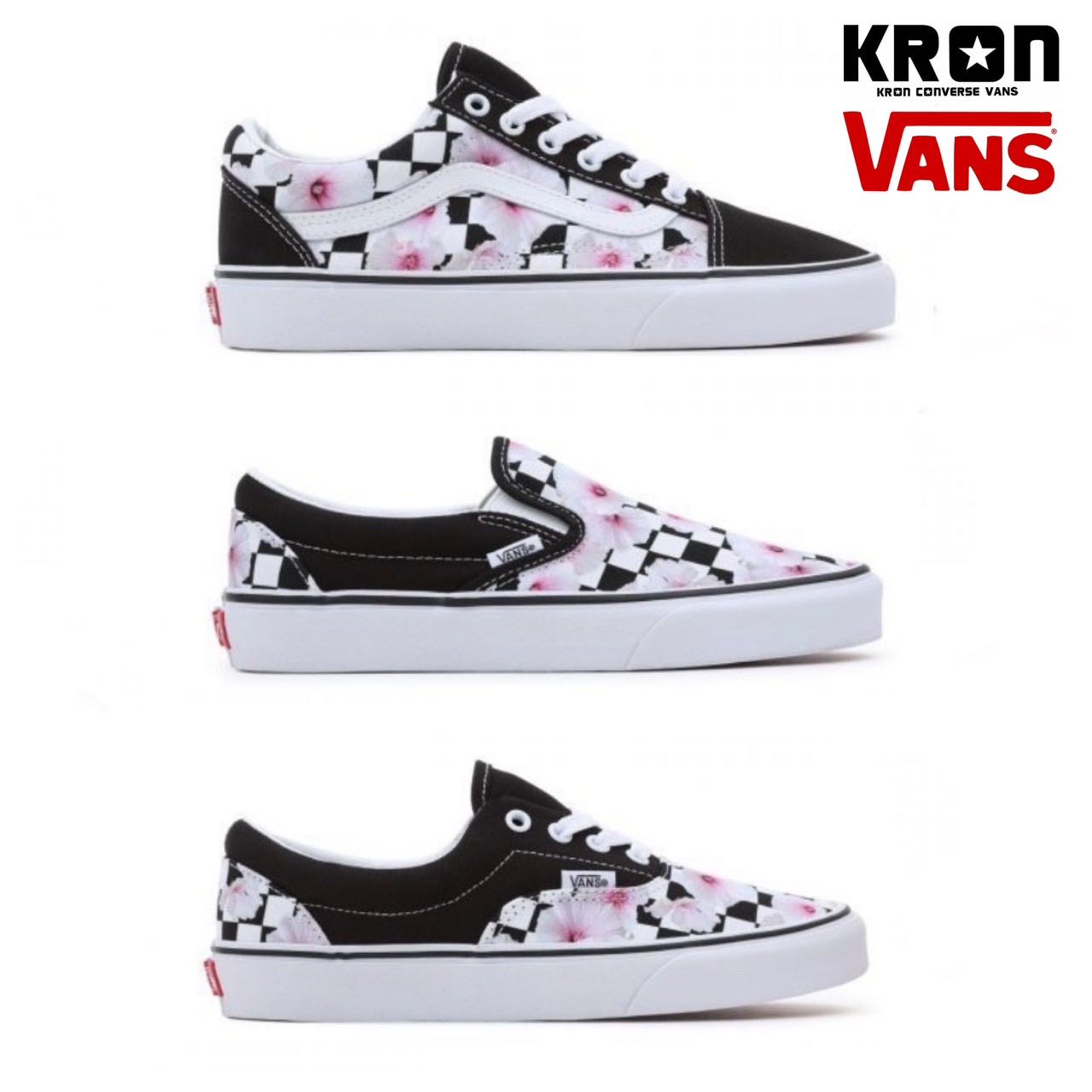 Vans Old Skool / Slip-On / Era Hibiscus Check | Black 