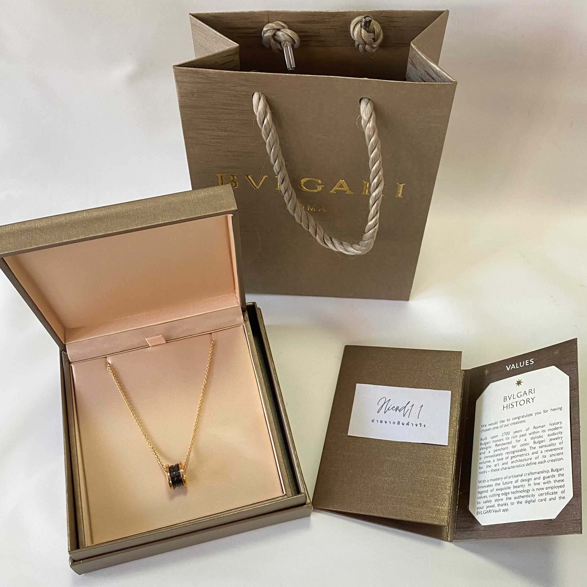 B.ZERO1 NECKLACE 18 kt rose gold and black ceramic pendant