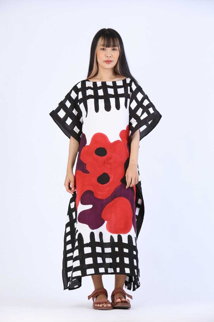 (Pre-order) Kaftan Cotton Silk Hand Paint คาฟทานคอตต้อนซิลล์แฮนด์เพ้นท์
