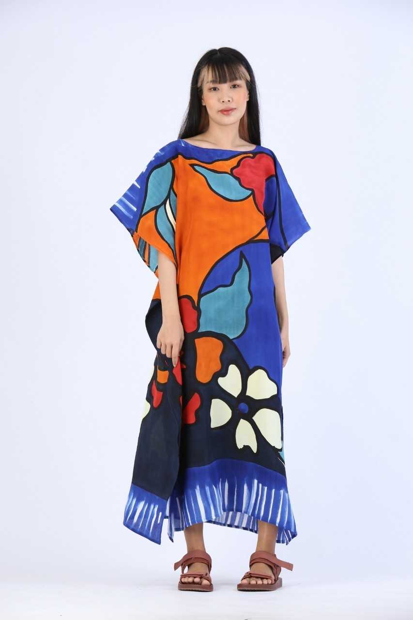 (Pre-order) Kaftan Cotton Silk Hand Paint คาฟทานคอตต้อนซิลล์แฮนด์เพ้นท์