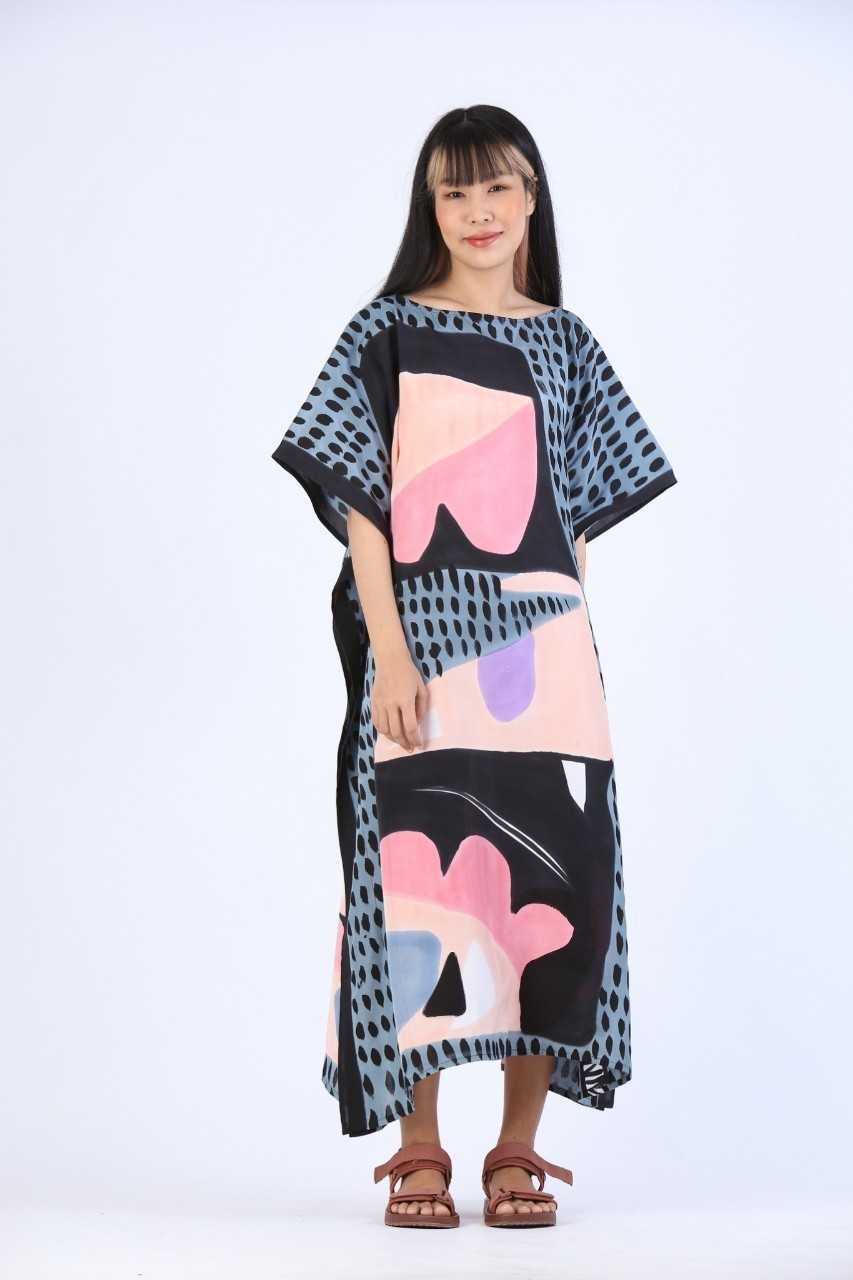 (Pre-order) Kaftan Cotton Silk Hand Paint คาฟทานคอตต้อนซิลล์แฮนด์เพ้นท์