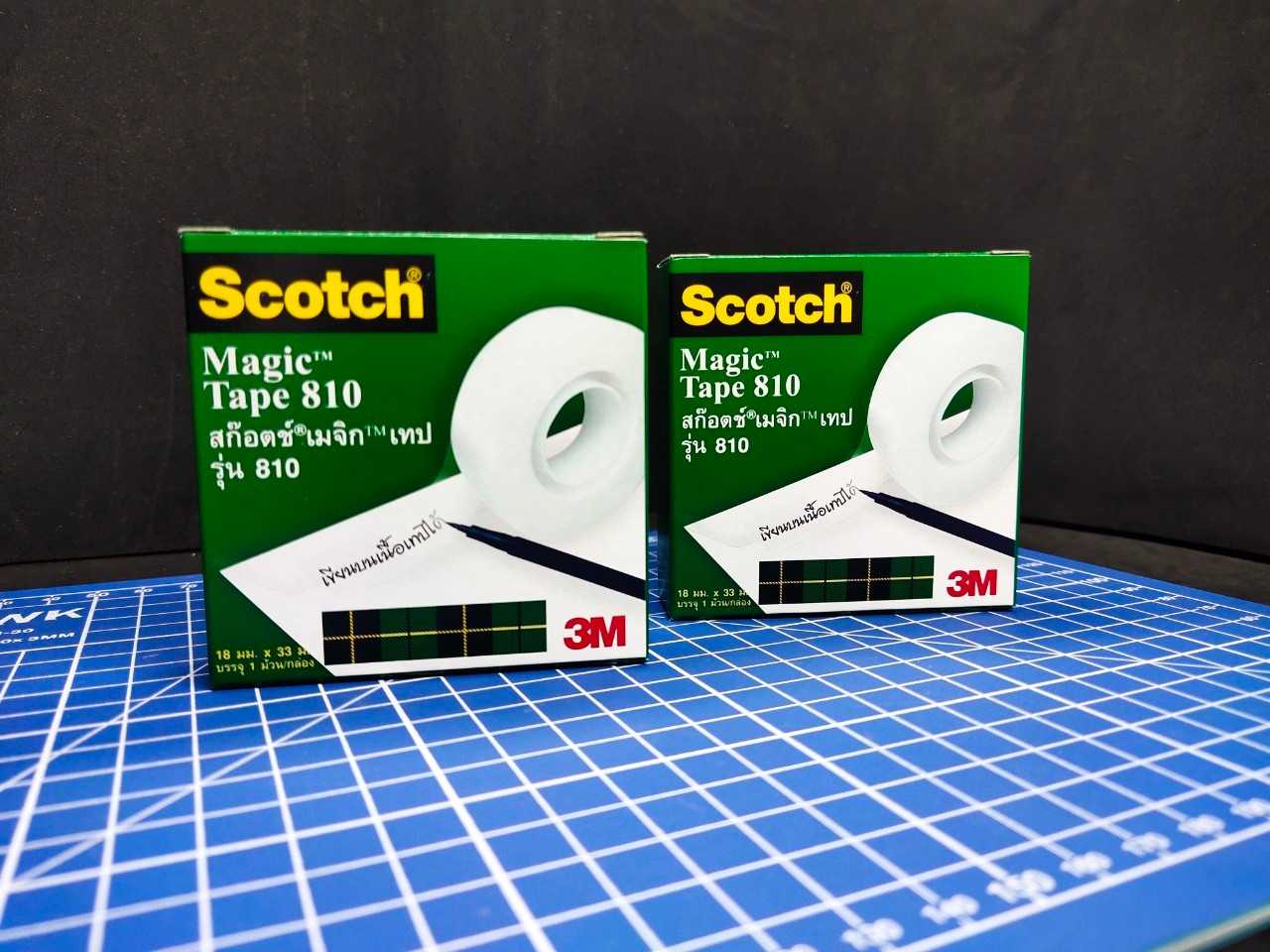 สก็อตเทป แกนเล็ก 3M รุ่น 810 เมจิกเทป (กล่องเขียว) 1นิ้ว 3/4นิ้วแบบเขียนได้