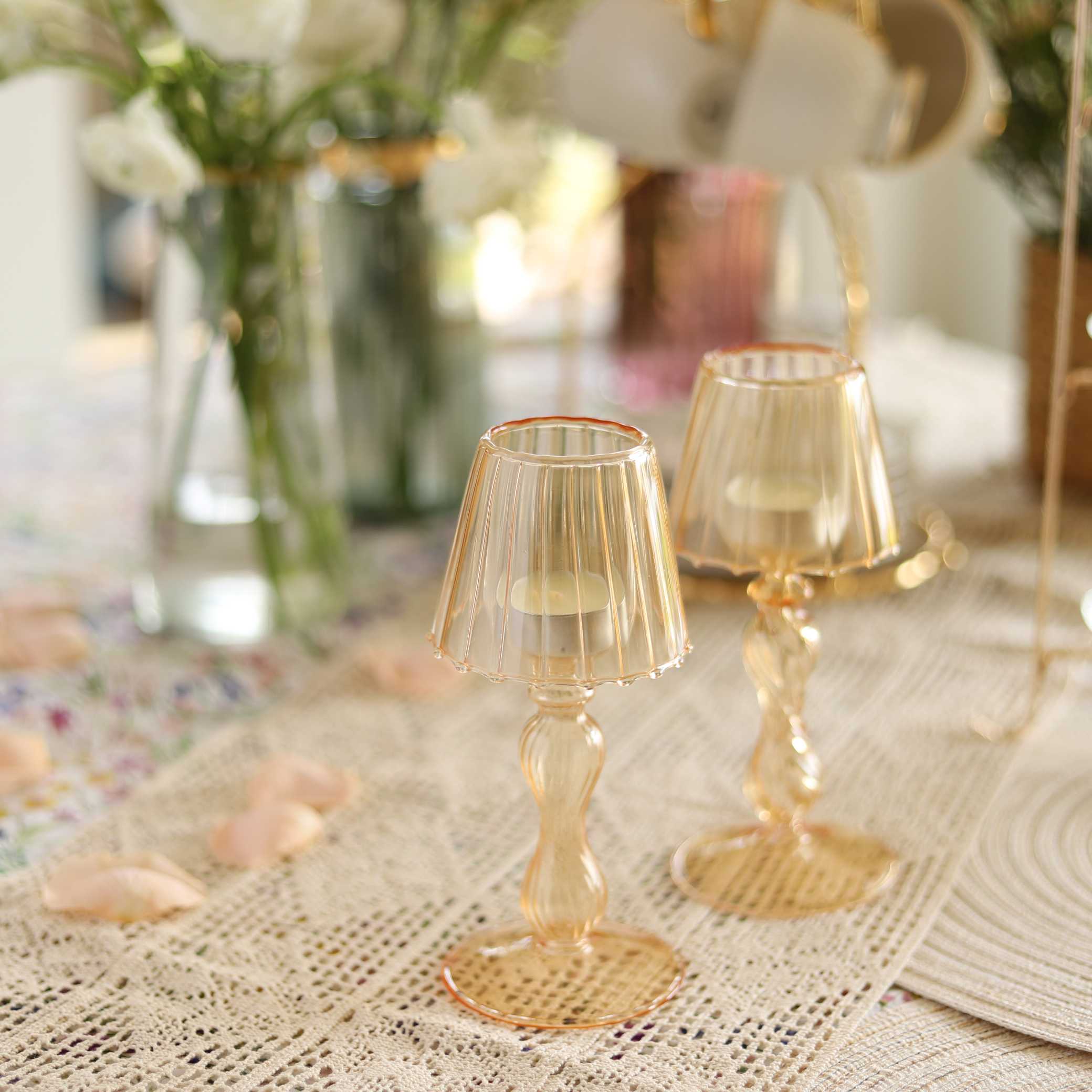 ที่วางเทียนแก้วใส Candle Holder สไตล์ Minimal