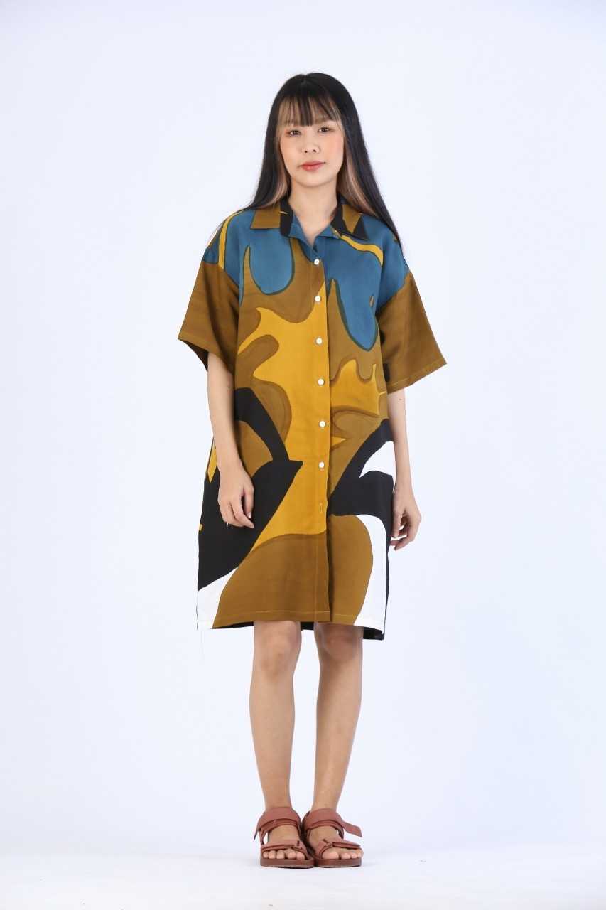 ( Pre-Order) Dress Cotton Rayon Hand Paint
