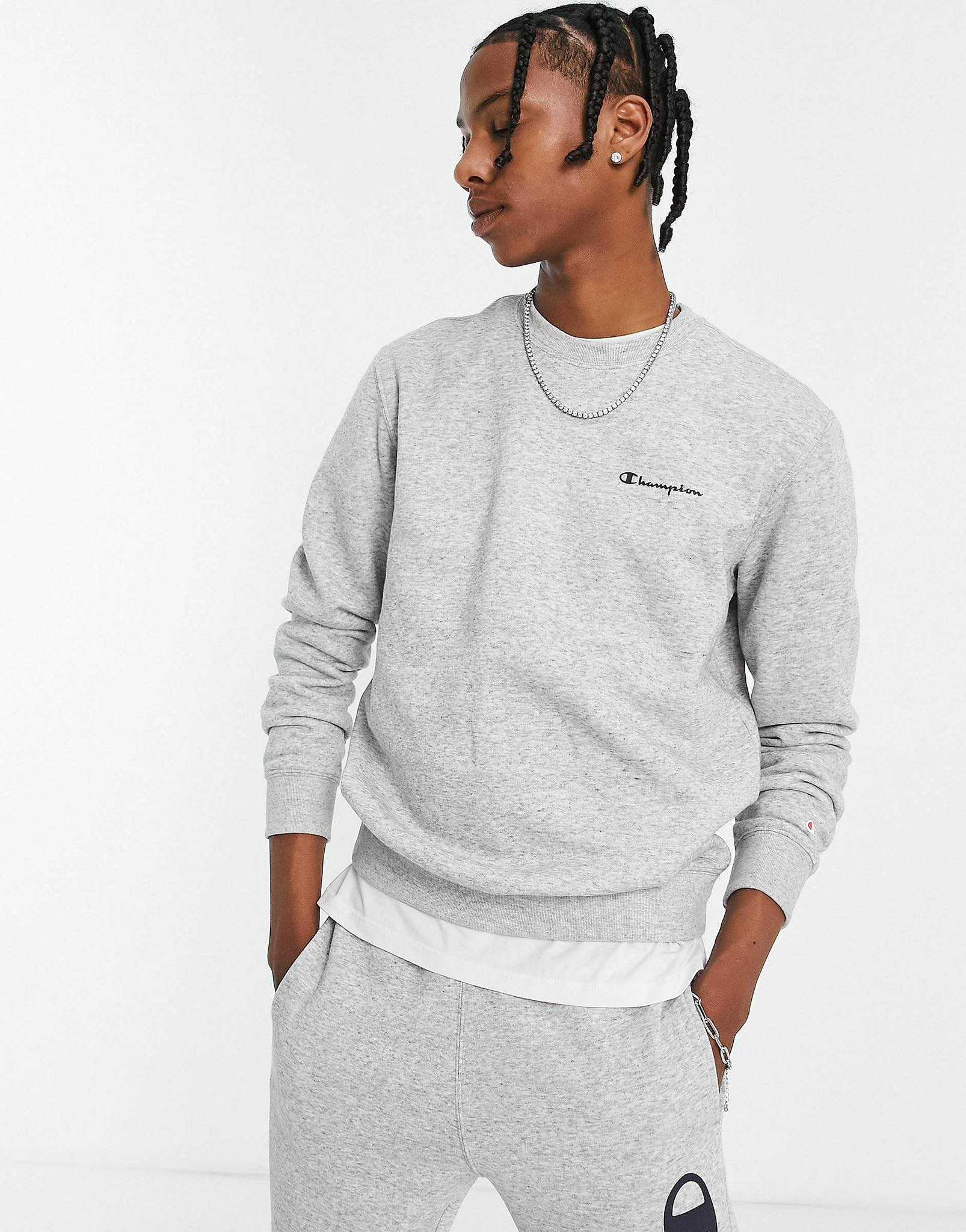 CHAMPION LEGACY SMALL SCRIPT TERRY COTTON SWEATSHIRT
