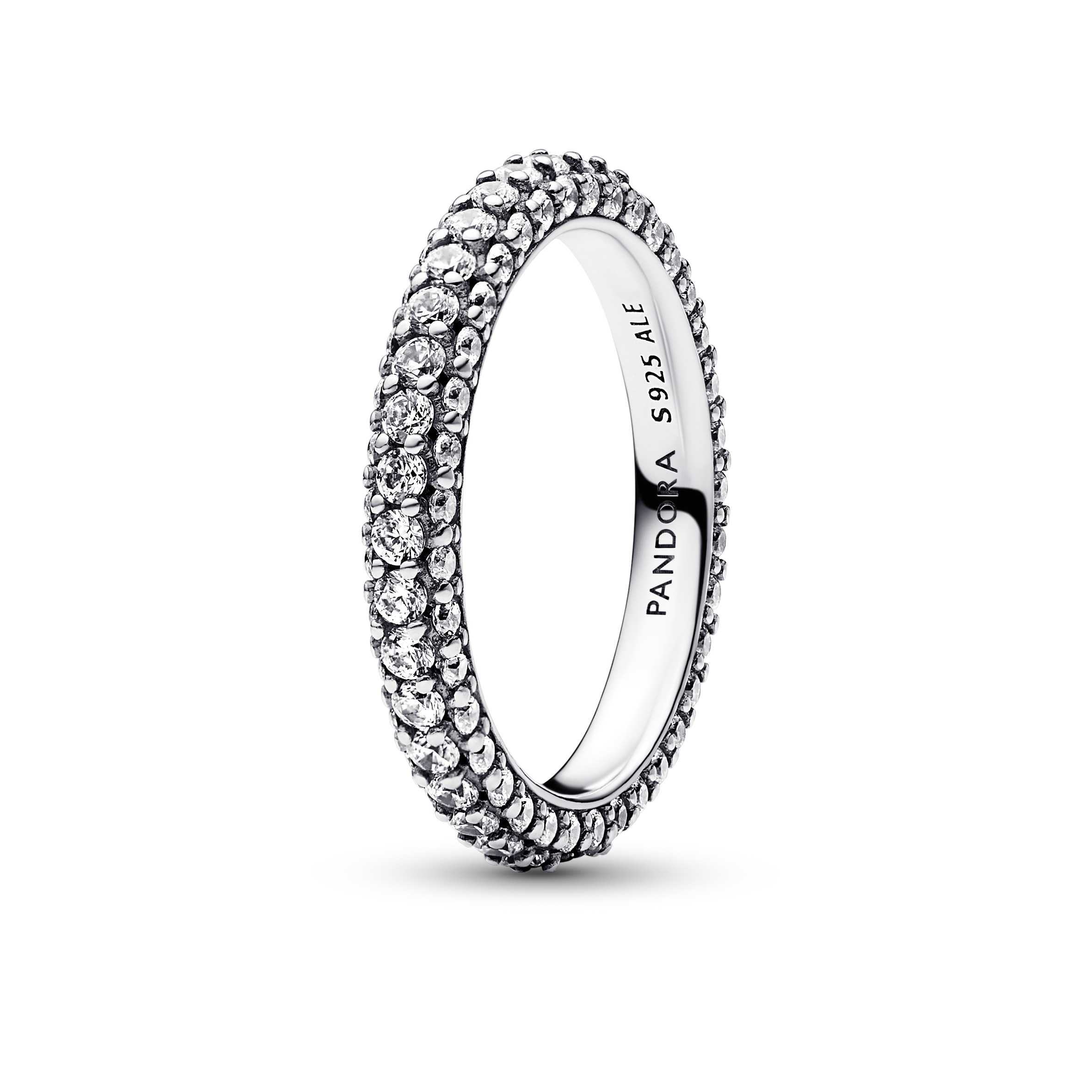Sterling silver ring with clear cubic zirconia
