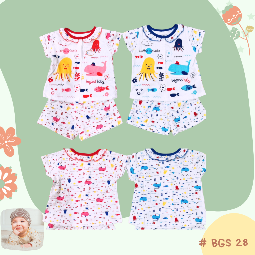 BGS 28,  100% Cotton  GIRL Shirt and Shorts ชุดแขนสั้นเด็กหญิง