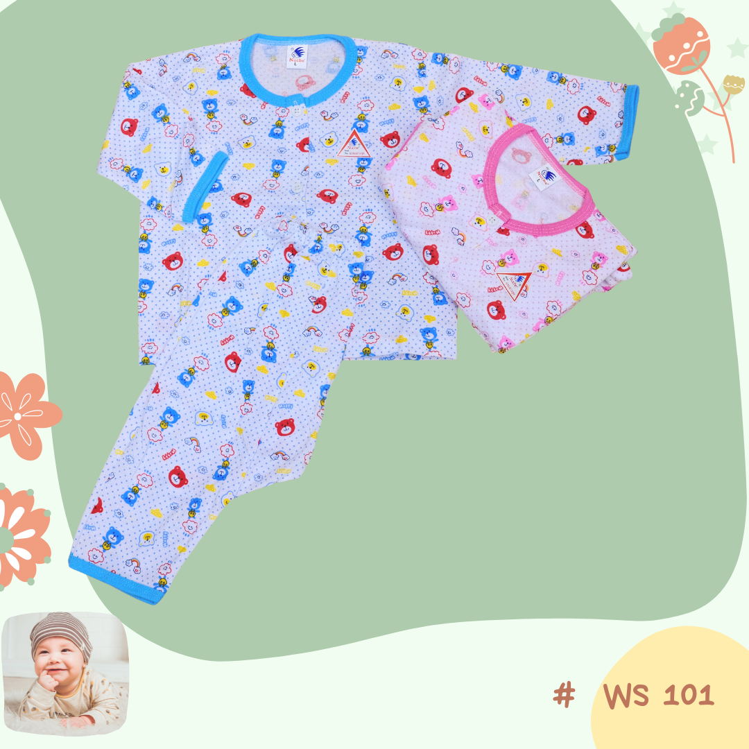 WS 101, Baby Long-Sleeve Long Pants Set ชุดกระดุมขายาว