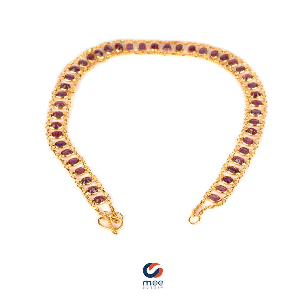สร้อยข้อมือทับทิมสยาม 1.35 กะรัต ตัวเรือนทองคำ 14k [BL230002]