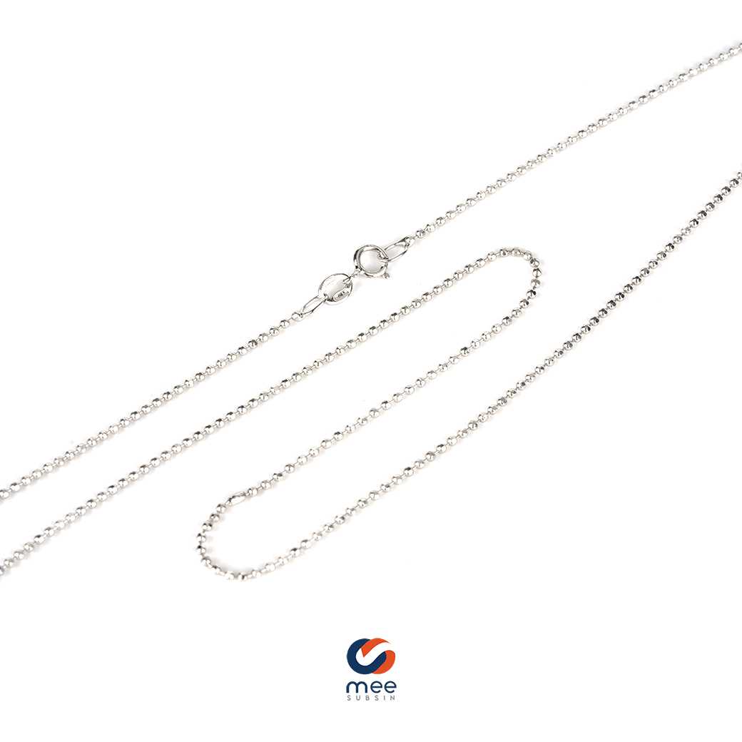 สร้อยคออิตาลี Italy ลายยินตัน ขัดเงา เล่นไฟ ทองคำขาว 18K [NL230001]