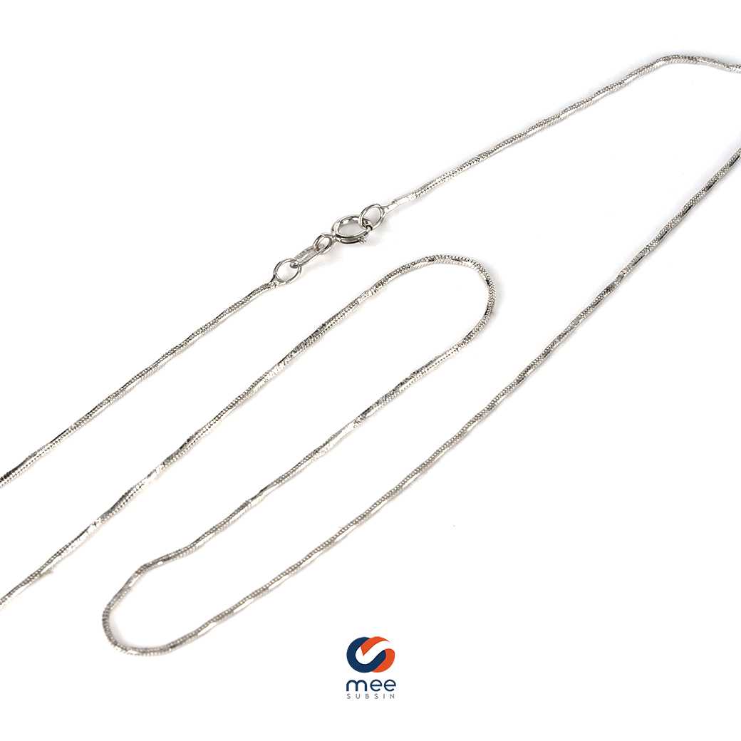 สร้อยคออิตาลี Italy ลายกระดูกงู เล่นไฟ ทองคำขาว 18k [NL230002]