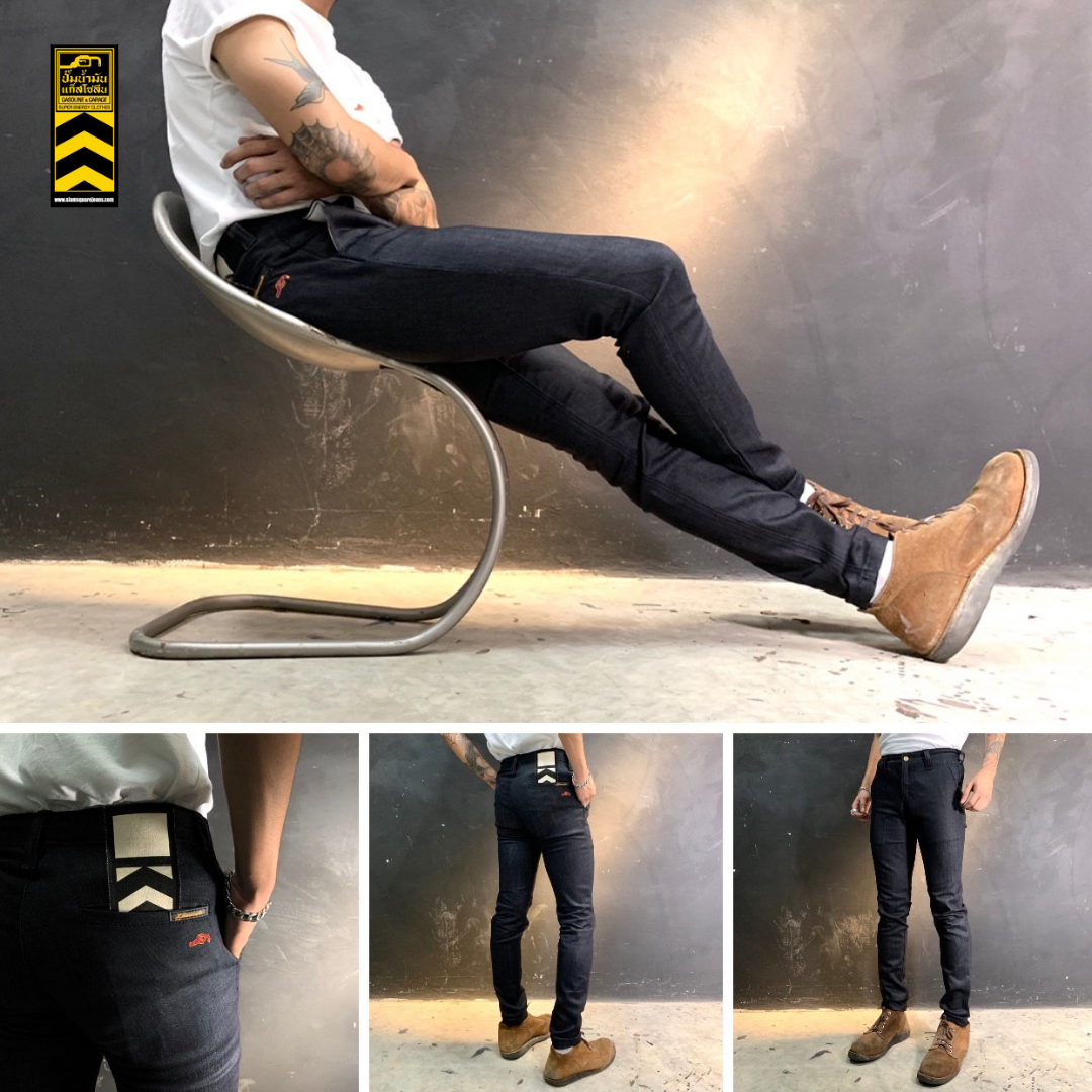 SUP005 (B) กางเกงยีนส์ ผู้ชาย ยืดหยุ่นใส่สบาย (Gasoline & Garage) ปั๊มน้ำมันแก๊สโซลีน (SUP)