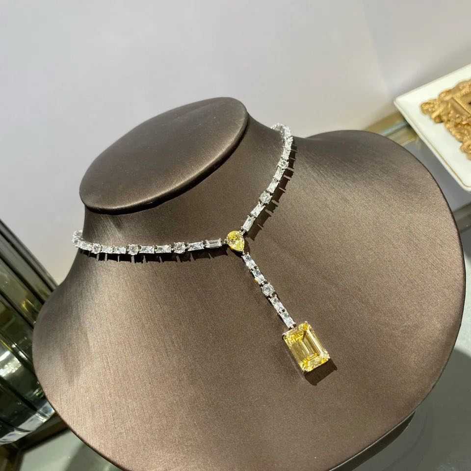 Yellow sapphire necklace