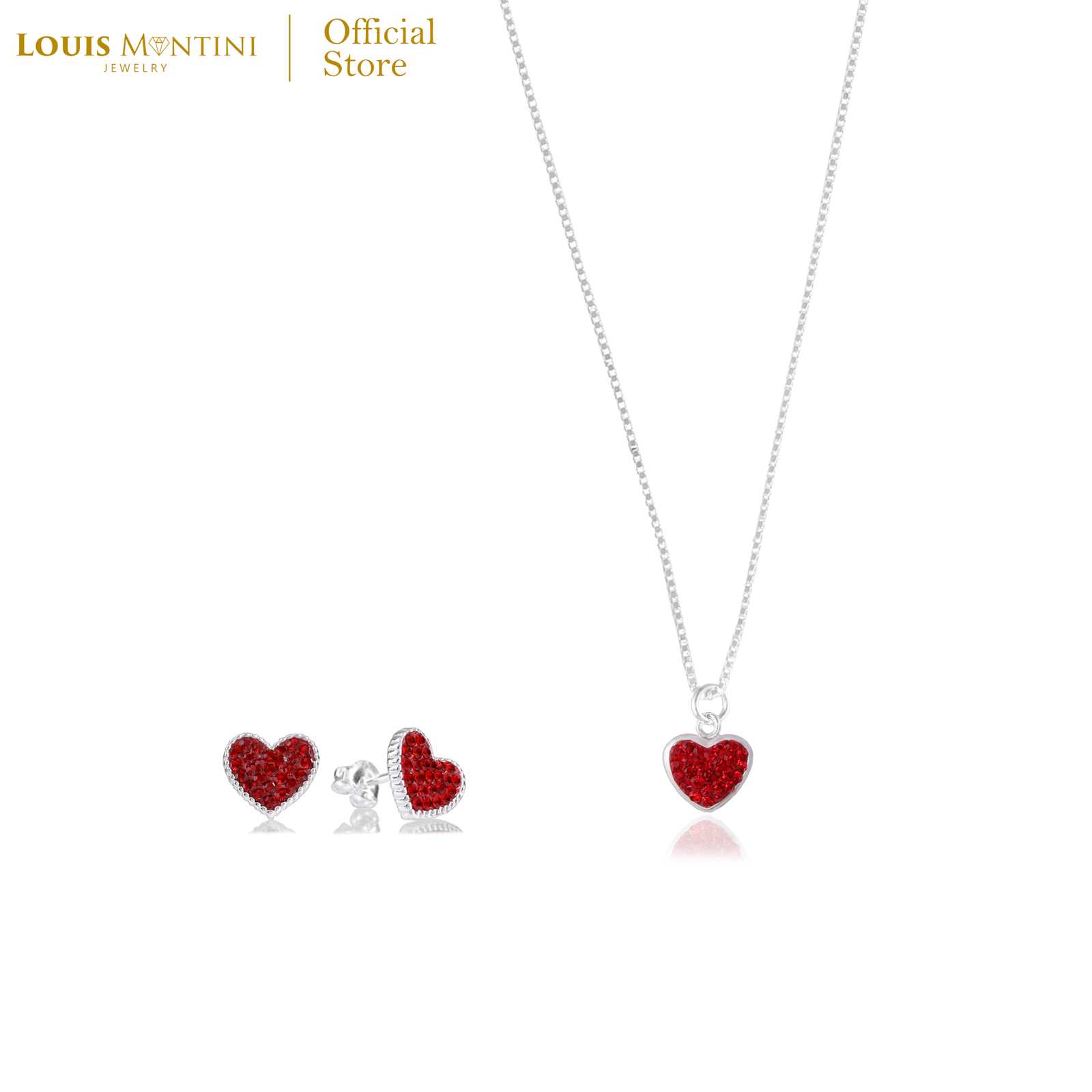 [Giftset] Louis Montini (Jewelry) ชุดกิฟท์เซต Sterling Silver 925 ต่างหูเงินแท้ รูปหัวใจ LJ-GS001