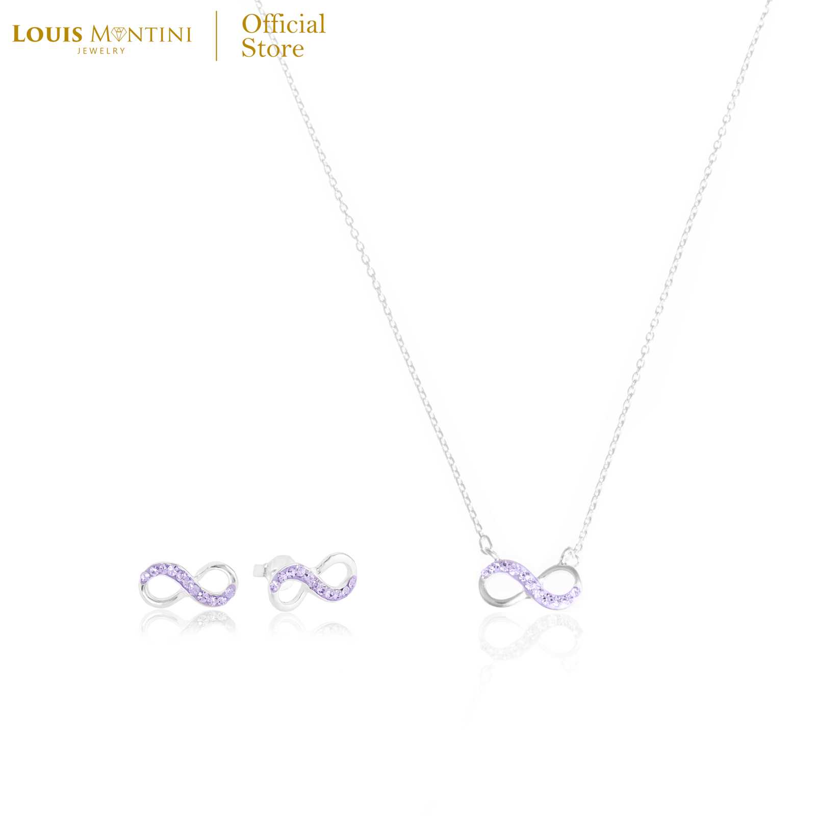 [Giftset] Louis Montini(Jewelry)ชุดกิฟท์เซต Sterling Silver 925 ต่างหูเงินแท้  รูป Infinity LJ-GS003