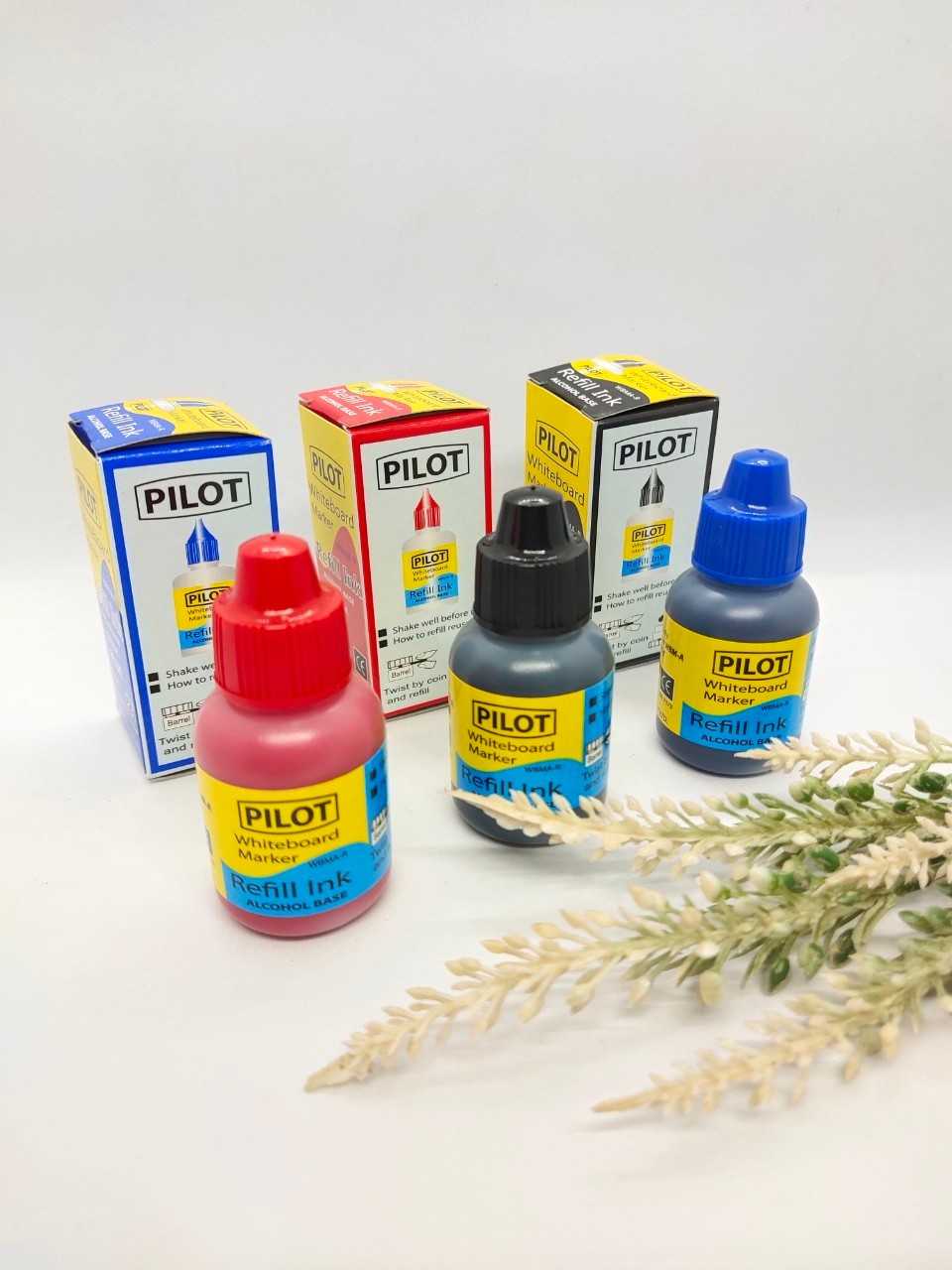 🌈น้ำหมึกเติมปากกาไวท์บอร์ดไร้กลิ่น 27cc Pilot WBMA-R สีน้ำเงิน ดำ แดง ---