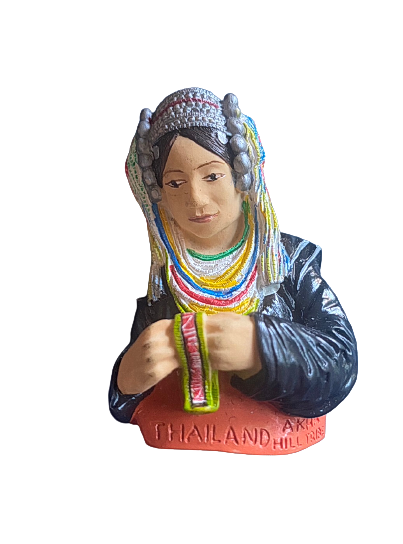 แม่เหล็กติดตู้เย็น ชาวเขา - อาข่า (อีก้อ), Akha Hill Tribe Thailand Resin 3D Fridge Magnet