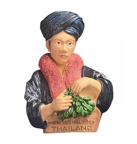 แม่เหล็กติดตู้เย็น ชาวเขา - เย้า(แม้ว) Mien (Yao) Hill Tribe Thailand Resin 3D Fridge Magnet