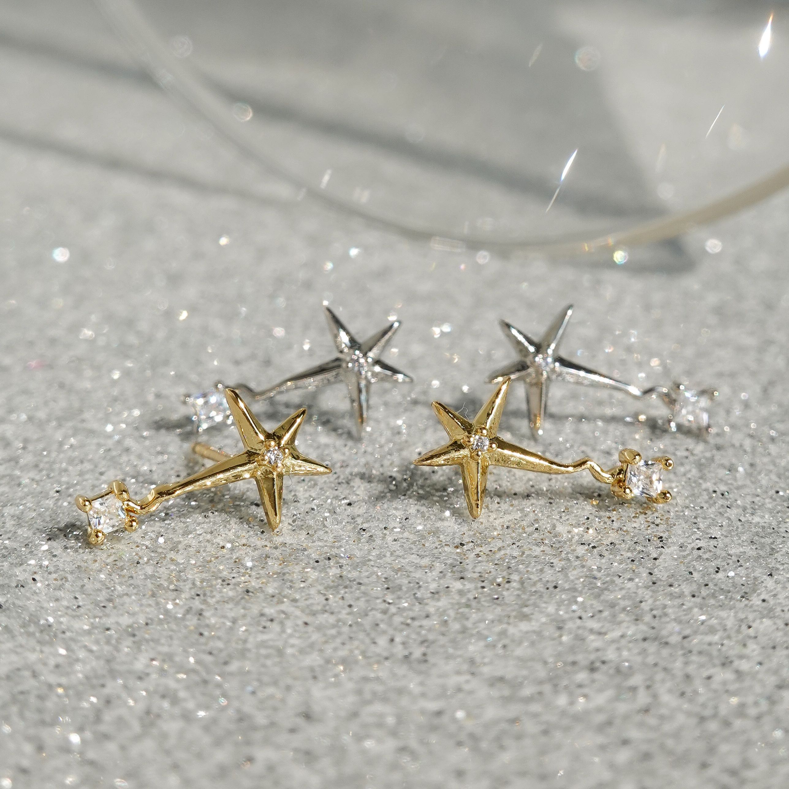 RD Sparkle Wish Star stud🌟 (gold/silver) (ต่างหู)