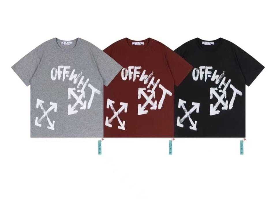 OFF-WHITE PAINT SCRIPT OVER SKATE T-SHIRT เสื้อยืดคอกลมแขนสั้น แบรนด์ออฟไวท์ ลูกศร