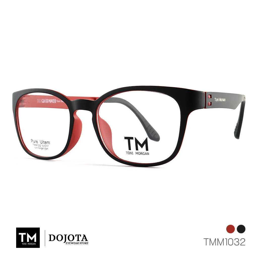 กรอบแว่นตาทรงเหลี่ยม Toni Morgan รุ่น TMU1032 สีดำ-แดง