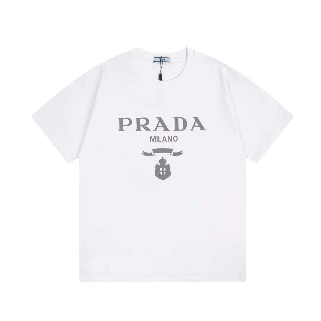 PRADA MILANO PRINTED COTTON T-SHIRT เสื้อยืดคอกลมแขนสั้น แบรนด์ปราด้า