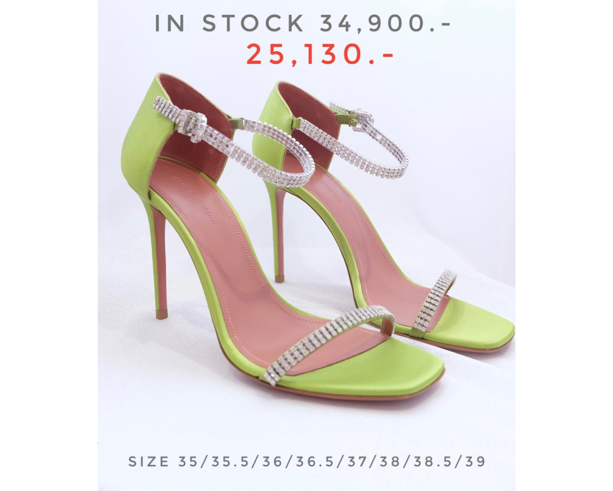 AMINA MUADDI Sandals Slingback Satin - Green