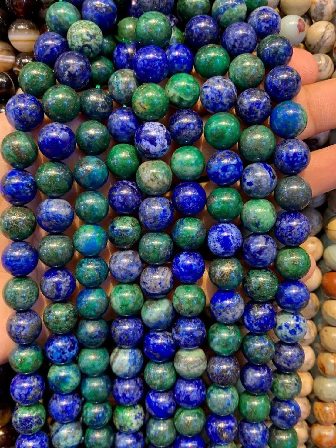 อซูไรต์ มาลาไคท์ (Azurite Malachite) ทรงกลม เส้นยาว