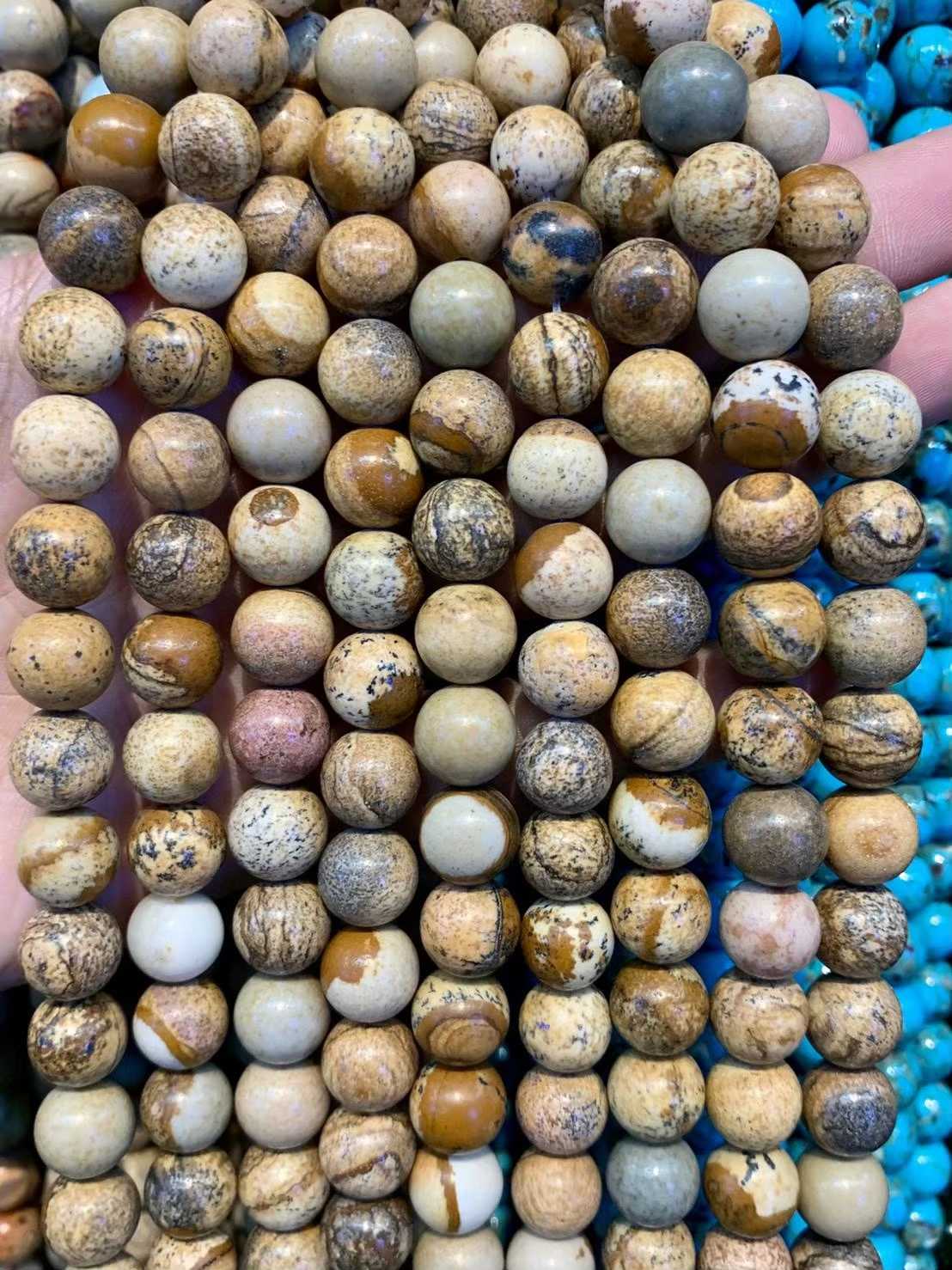 พิกเจอร์ แจสเปอร์ (Picture Jasper) ทรงกลม เส้นยาว