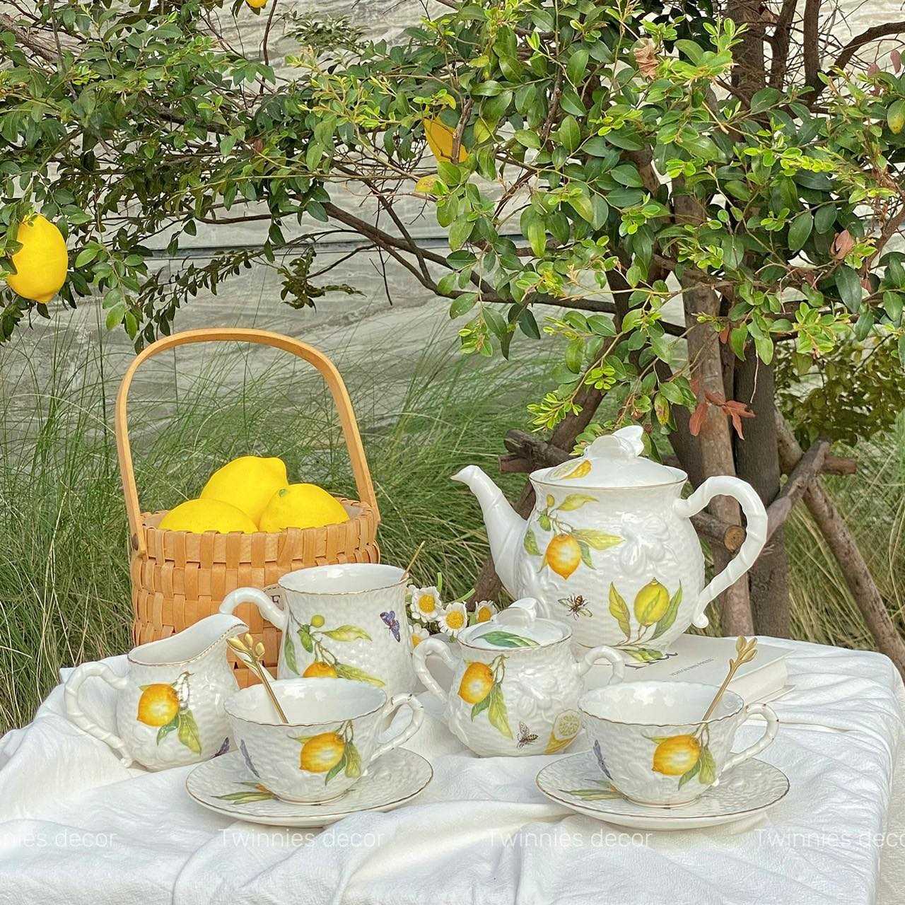 เซ็ตกาน้ำชาเลม่อน สไตล์อังกฤษ🍋🍋🍋 Twinnies Decor
