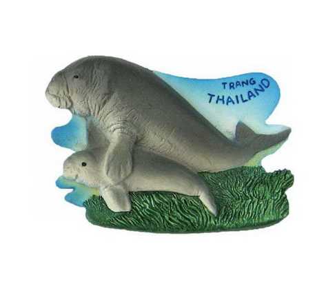 แม่เหล็กติดตู้เย็น พะยูน ทะเลตรัง, Dugong, Trang Thailand Resin 3D Fridge Magnet