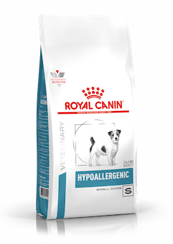 Royal canin อาหารสุนัขพันธุ์เล็ก ประกอบการรักษา และทดสอบภาวะภูมิแพ้อาหาร Hypoallergenic 1kg