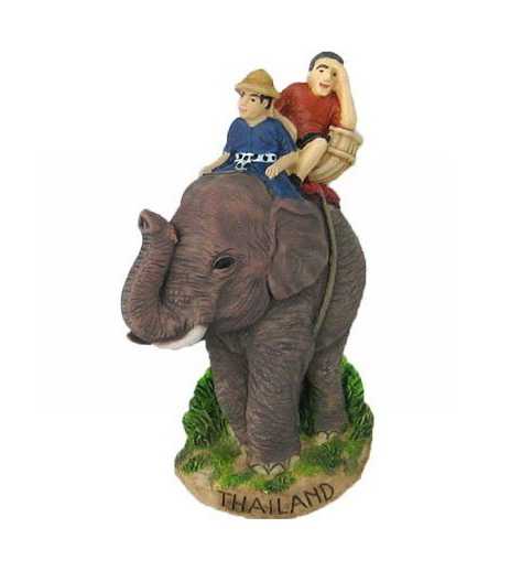 แม่เหล็กติดตู้เย็น นั่งช้าง เชียงใหม่ Elephant trekking Resin 3D Fridge Magnet