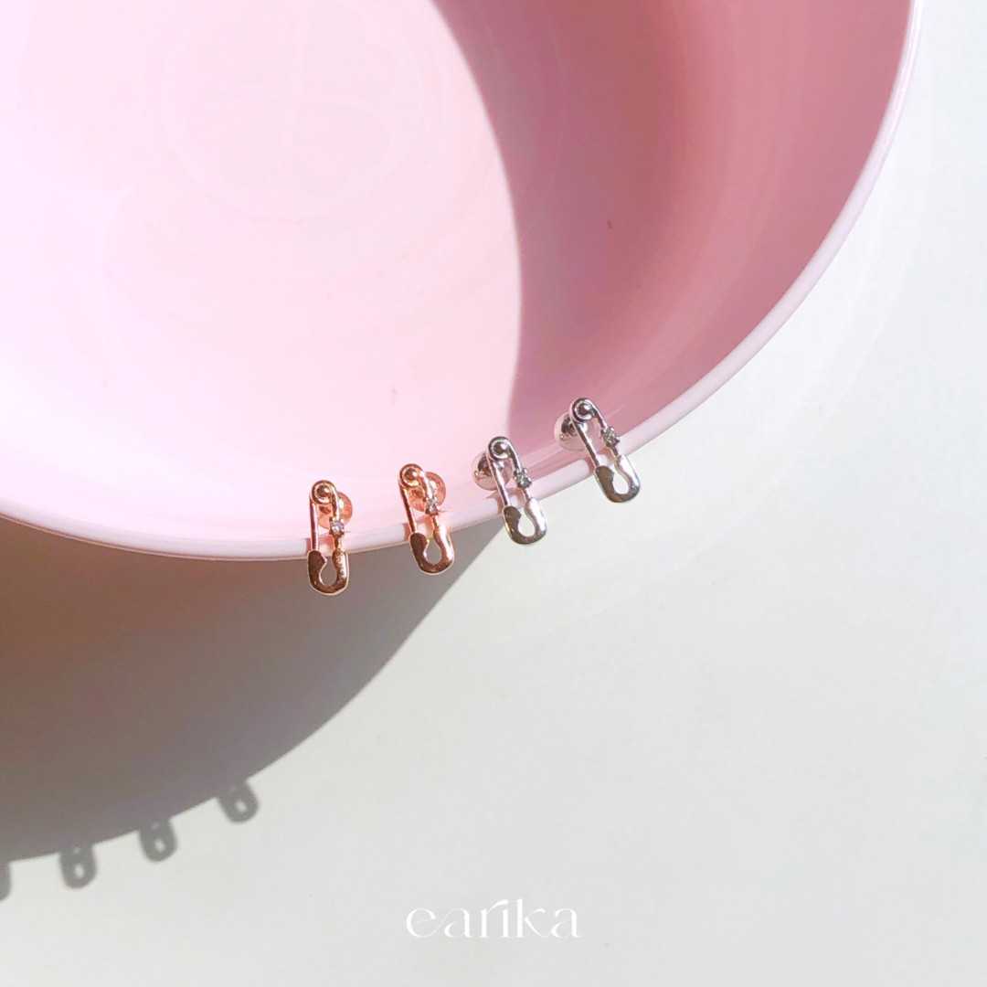 earika.earrings - rose gold jewel clip piercing  จิวหูเงินแท้จี้คลิปหนีบ เหมาะสำหรับคนแพ้ง่าย
