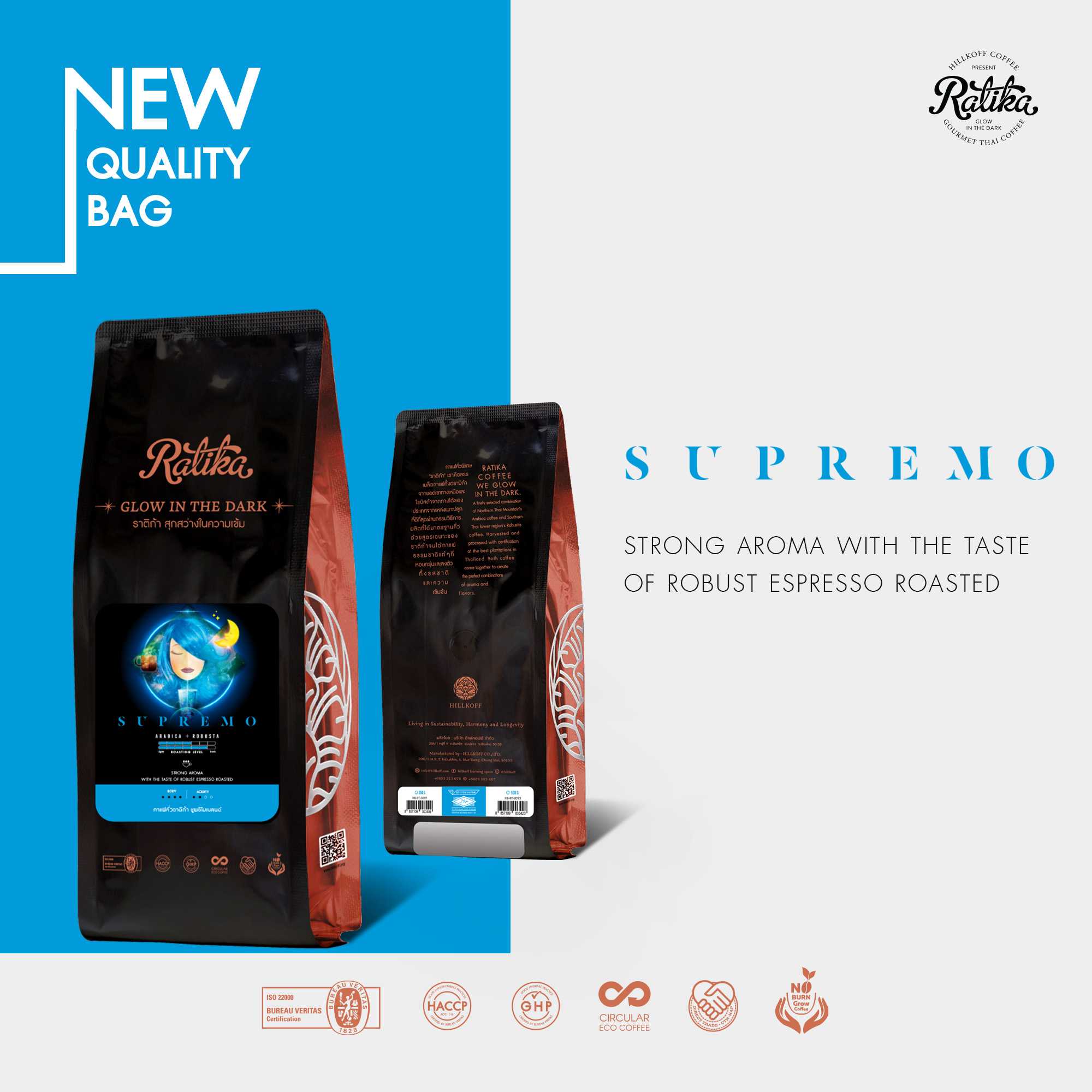 Ratika | เมล็ดกาแฟคั่ว Ratika Coffee Supremo Blend : กาแฟราติก้า สูตร ซูพรีโม