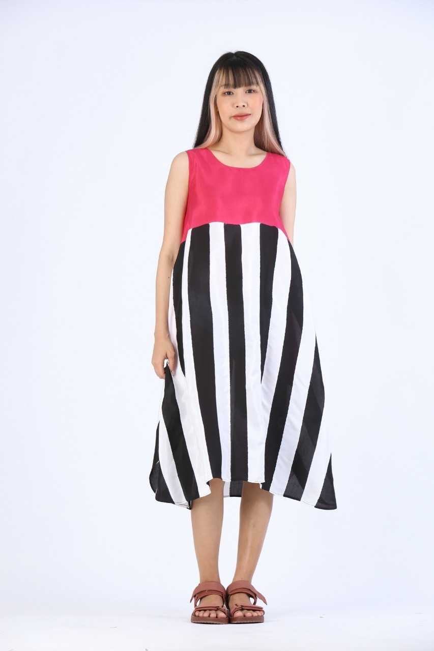 (Pre-order) Sac Sleeveless Dress Cotton Silk Hand paint