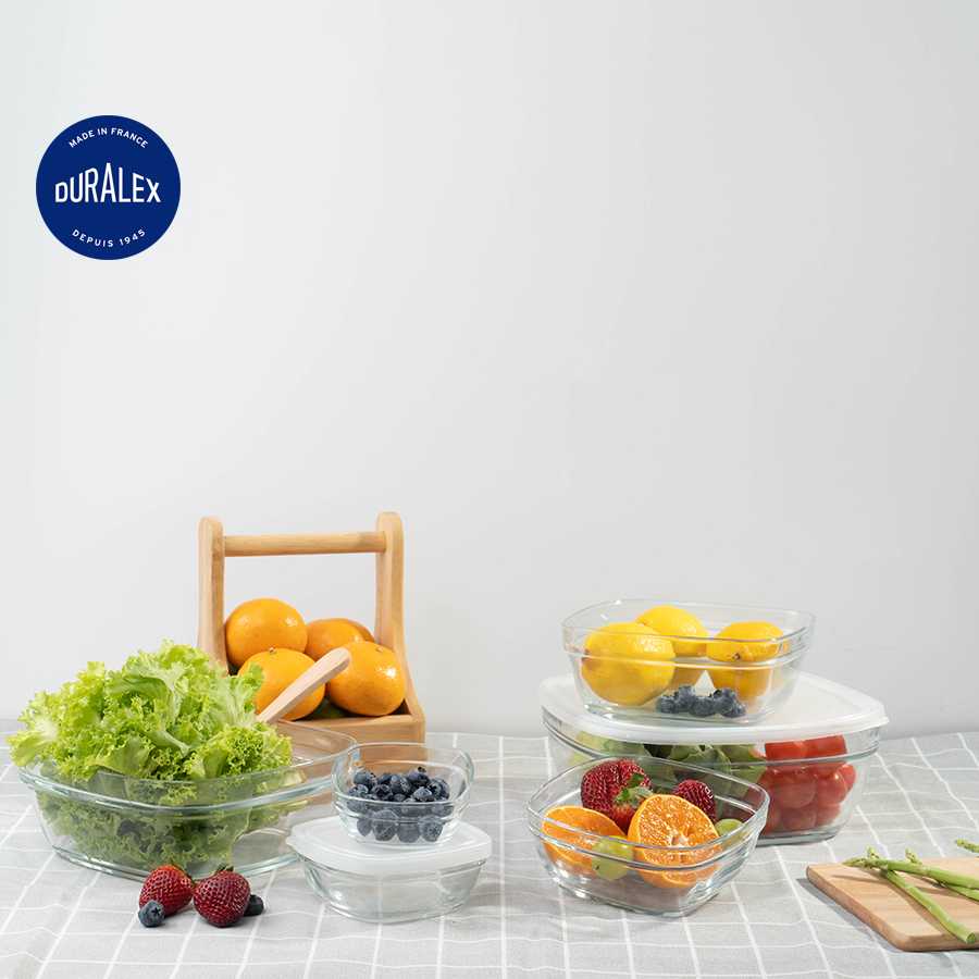 Duralex Freshbox กล่องเก็บอาหาร กล่องถนอมอาหาร เข้าไมโครเวฟได้ (รับประกันขนส่ง)