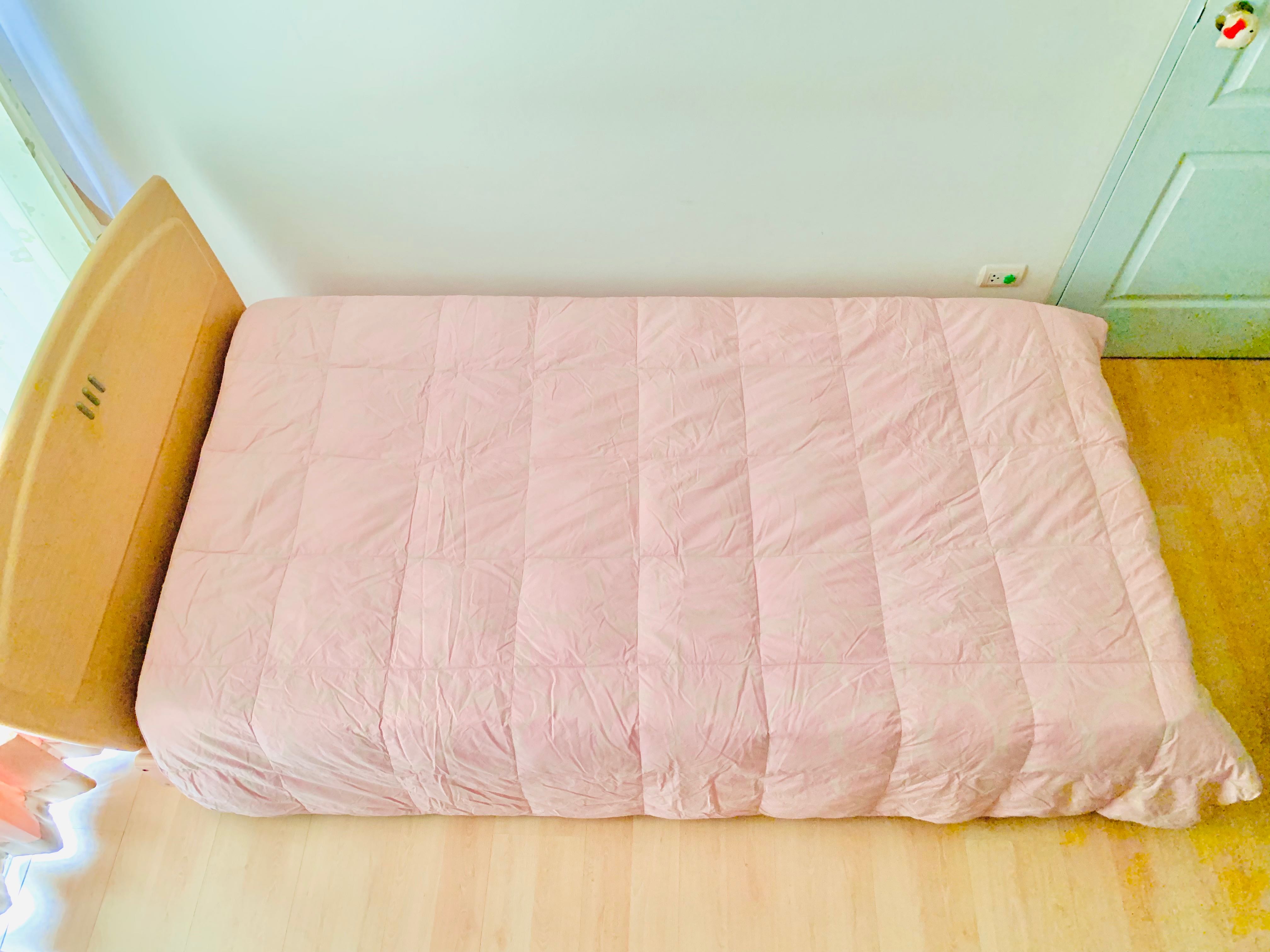ผ้านวมขนเป็ดหรือไส้ผ้านวมขนเป็ด (ขนเป็ดละเอียด) ขนาด 6.5ฟุต สีชมพูลายวินเทจสีเขียว ยี่ห้อ EDEN HOUSE