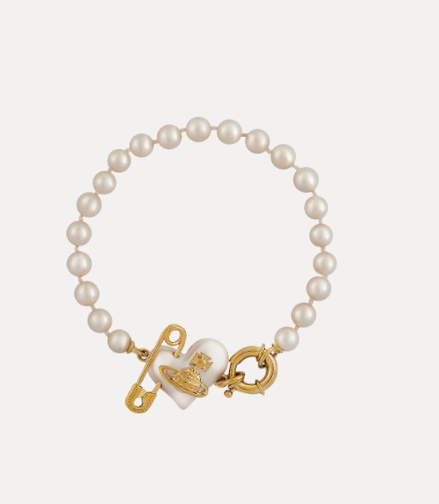 สร้อยข้อมือ Vivienne Westwood รุ่น Orietta Pearl Bracelet ประดับด้วยไข่มุก Swarovski อะไหล่โทนสีทอง