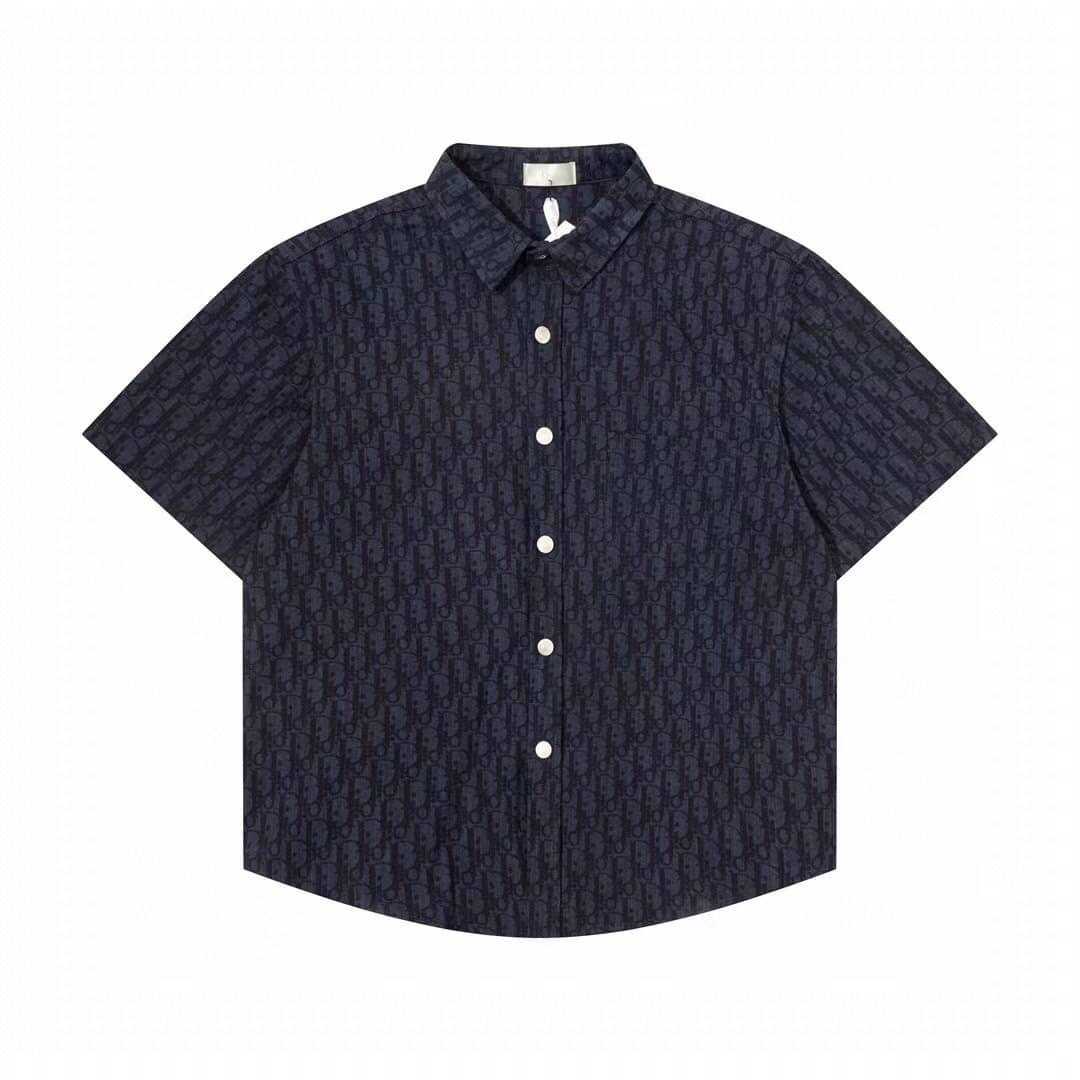 CHRISTIAN DIOR OBLIQUE SHORT-SLEEVED SHIRT NAY เสื้อเชิ้ตคอปกแขนสั้น แบรนด์คริสเตียนดิออร์