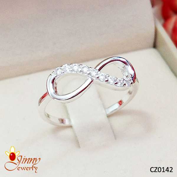 แหวนเงินแท้ 92.5% แหวนอินฟินิตี้ Infinity ประดับเพชร cz งานละเอียด ของจริงสวยและน่ารักมาก
