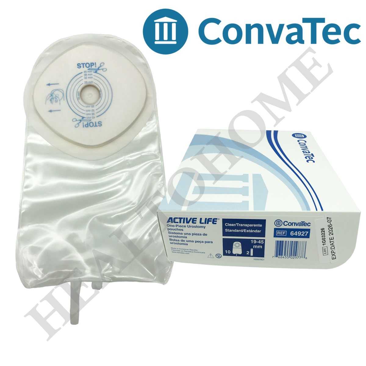 Convatec Activelife ถุงเก็บปัสสาวะหน้าท้อง (Urostomy Bag) แบบชิ้นเดียว ขนาด 19-45 มม.