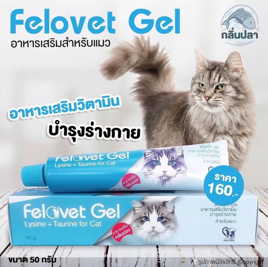Felovet Gel อาหารเสริมวิตามินบำรุงร่างกายสำหรับแมว ขนาด 50 กรัม
