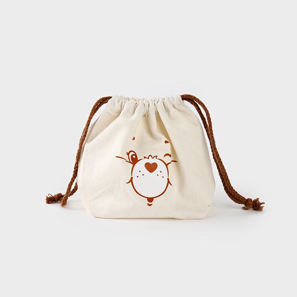 care bears drawstring pouch-ivory