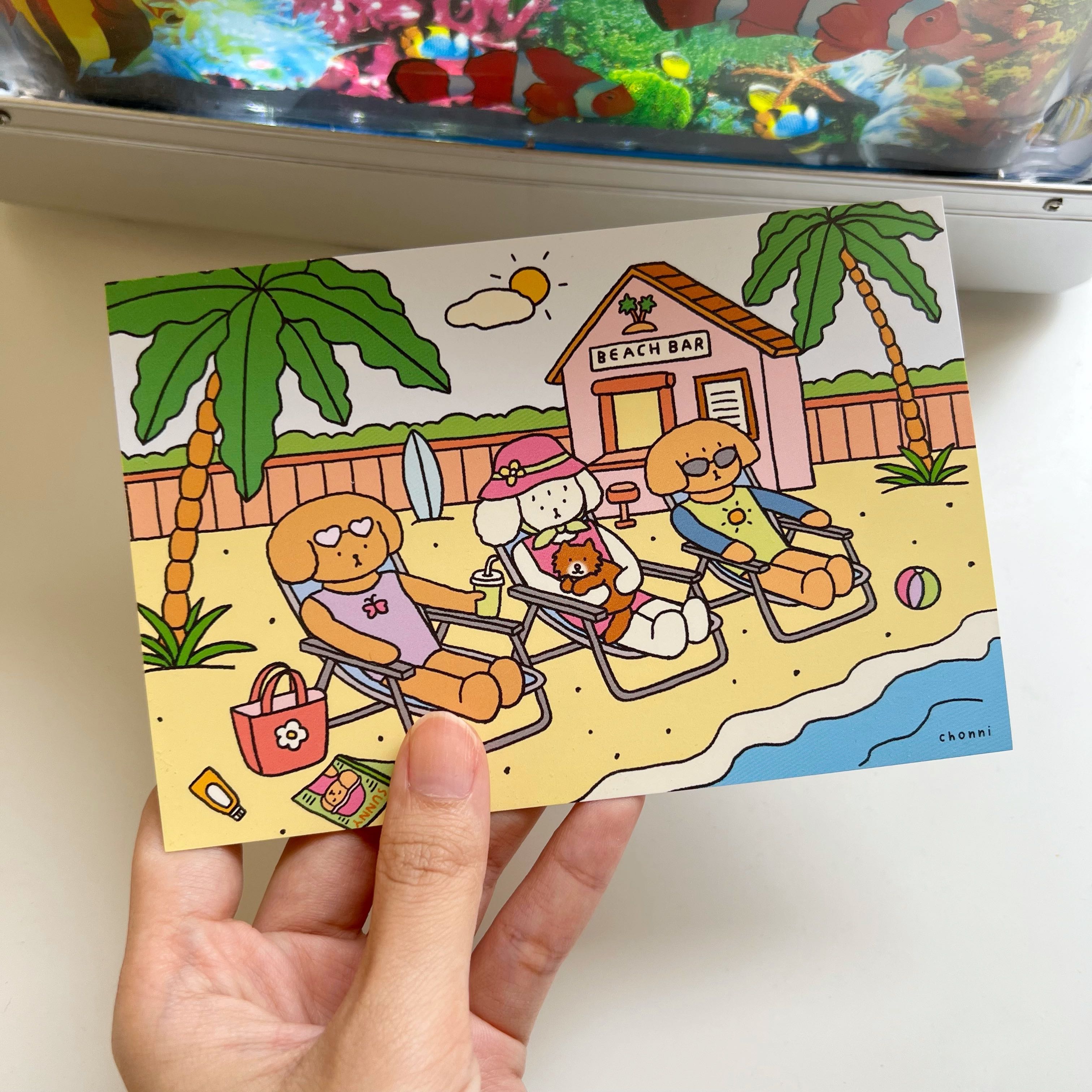 The summer beach postcard