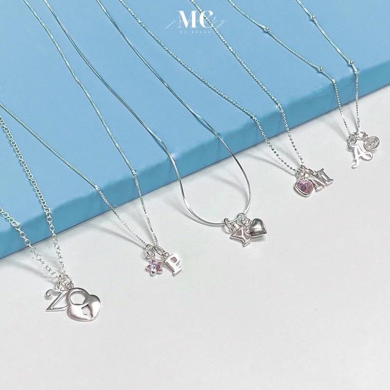 สร้อยคอเงินเเท้พร้อมจี้ Mix and Match ได้เองI✅ไม่ลอก ไม่แพ้ ✨แถมฟรีกล่องจิวเวลรี่แบรนด์และผ้าเช็ด✨