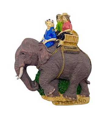 แม่เหล็กติดตู้เย็น นั่งช้างท่องเที่ยว เชียงใหม่, Elephant trekking  Resin 3D Fridge Magnet