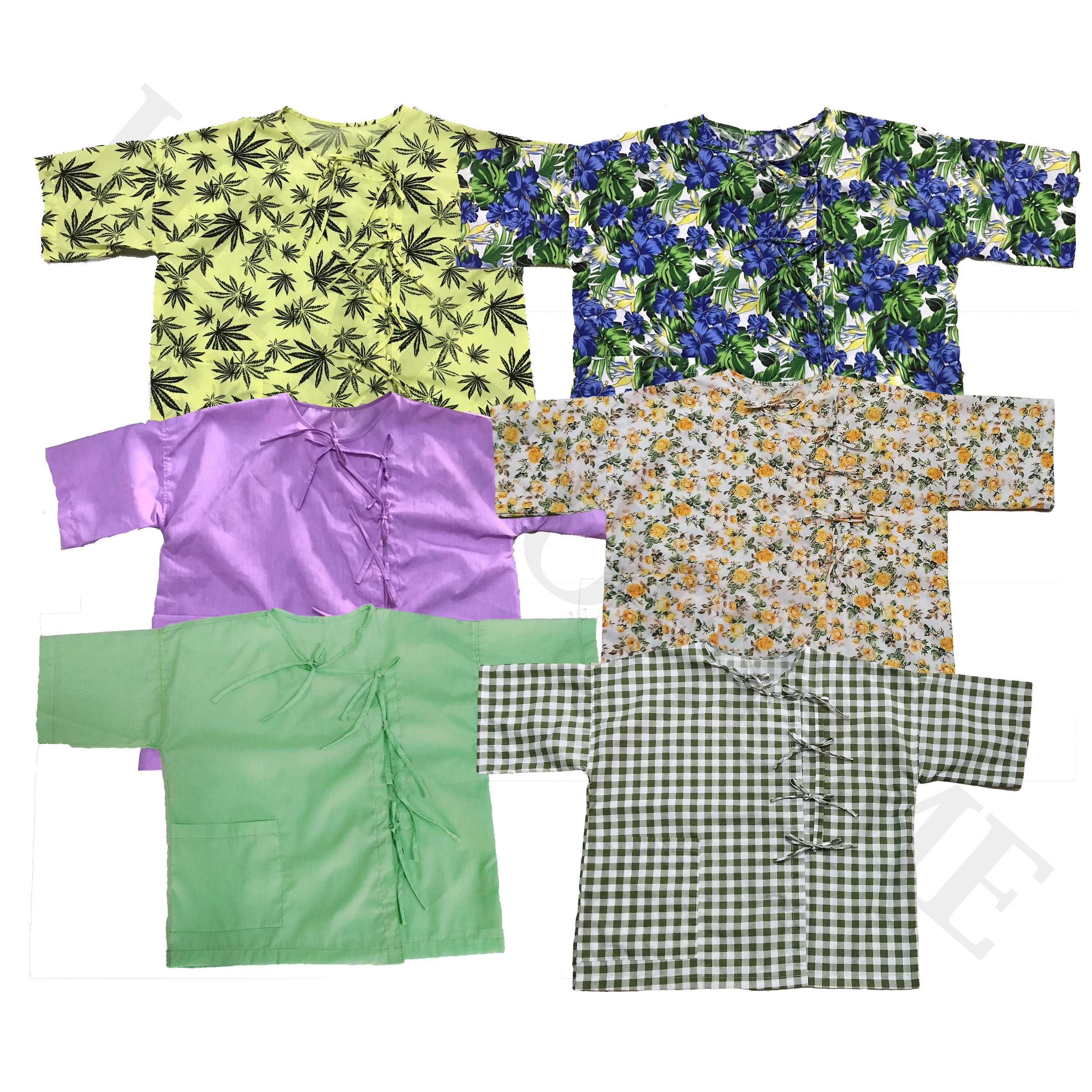 เสื้อผู้ป่วย ผูกหน้า (คละสี)